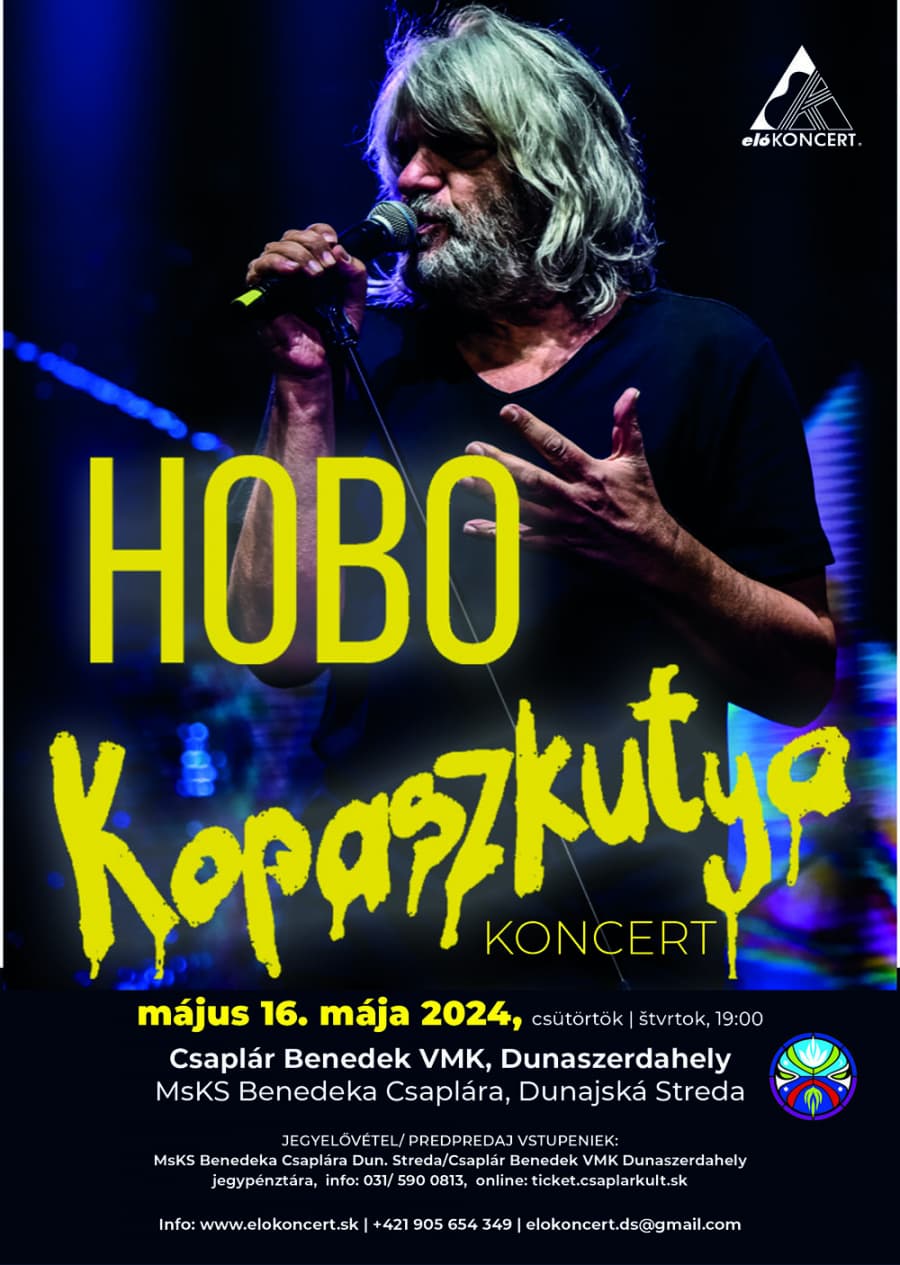 Jövő csütörtökön Kopaszkutya koncert Dunaszerdahelyen HOBO és bandájával!