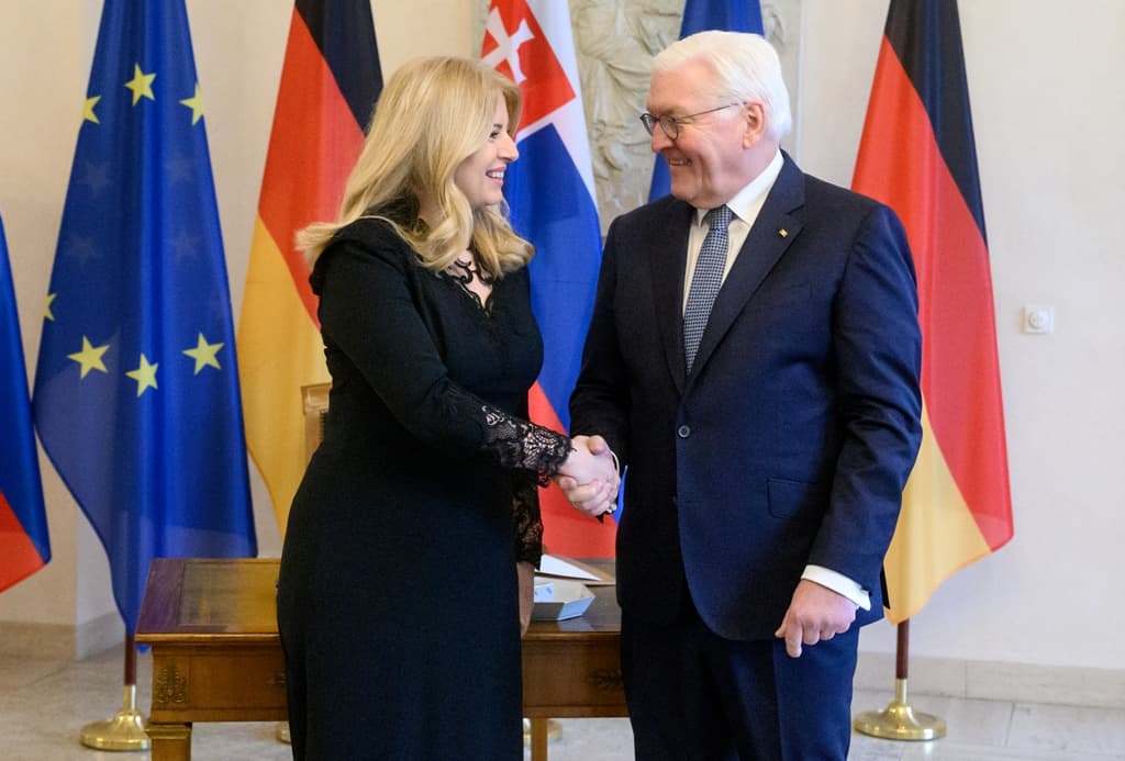 Čaputová a demokrácia előtt álló kihívásokról tárgyalt a német államfővel